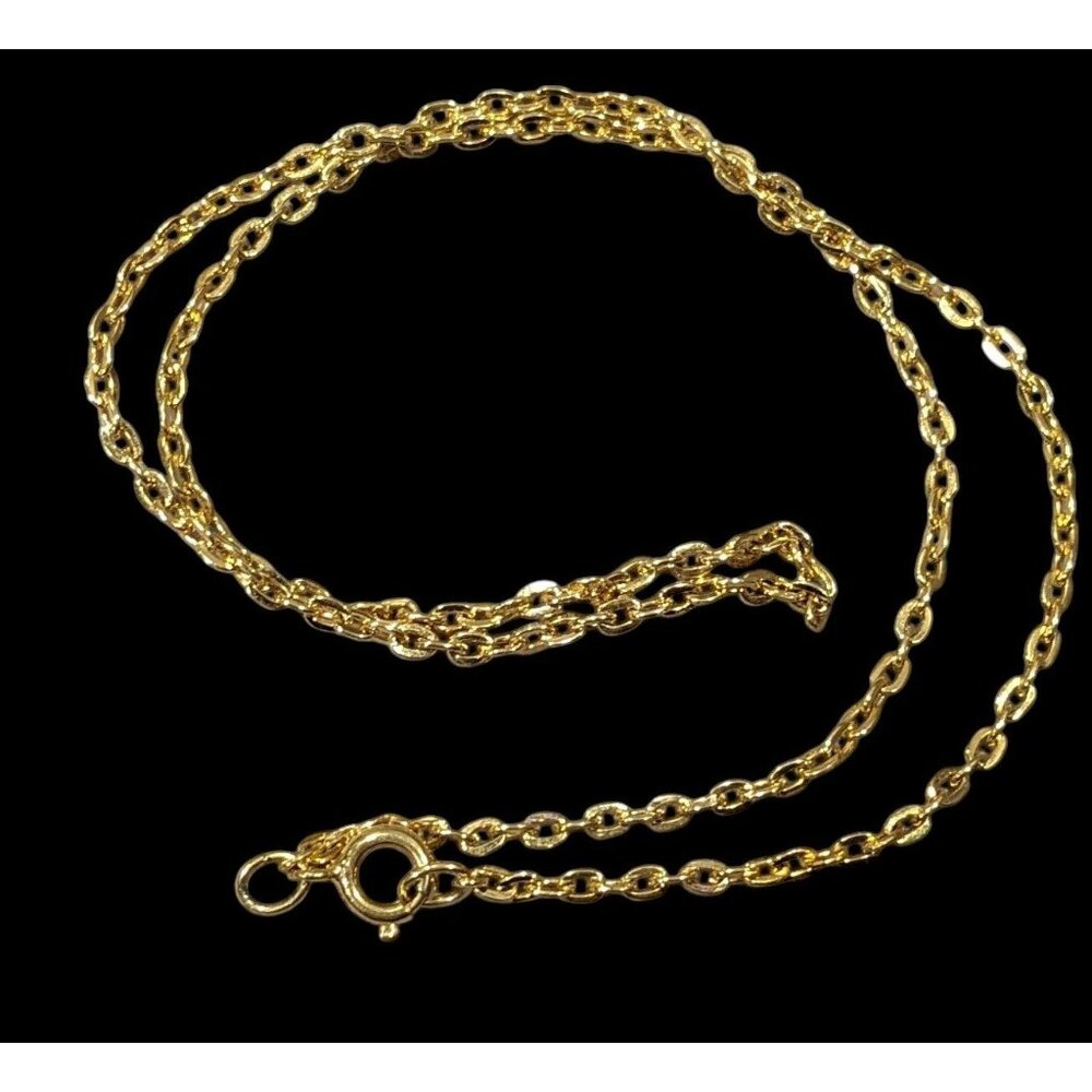 Simple Elegant Bright Gold Tone Chain Necklace